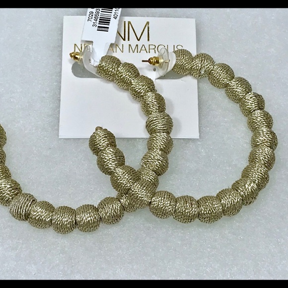 SOLD Kenneth Jay Lane Gold Thread Earrings - Picture 2 of 7